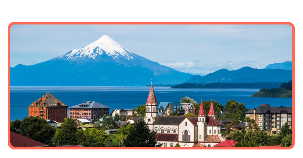 Paisaje invernal en Puerto Varas, sur de Chile